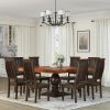 Picture of Minneapolis Farmhouse Solid Wood Pedestal Square Dining Table For 8