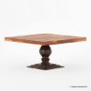 Picture of Minneapolis Farmhouse Solid Wood Pedestal Square Dining Table For 8