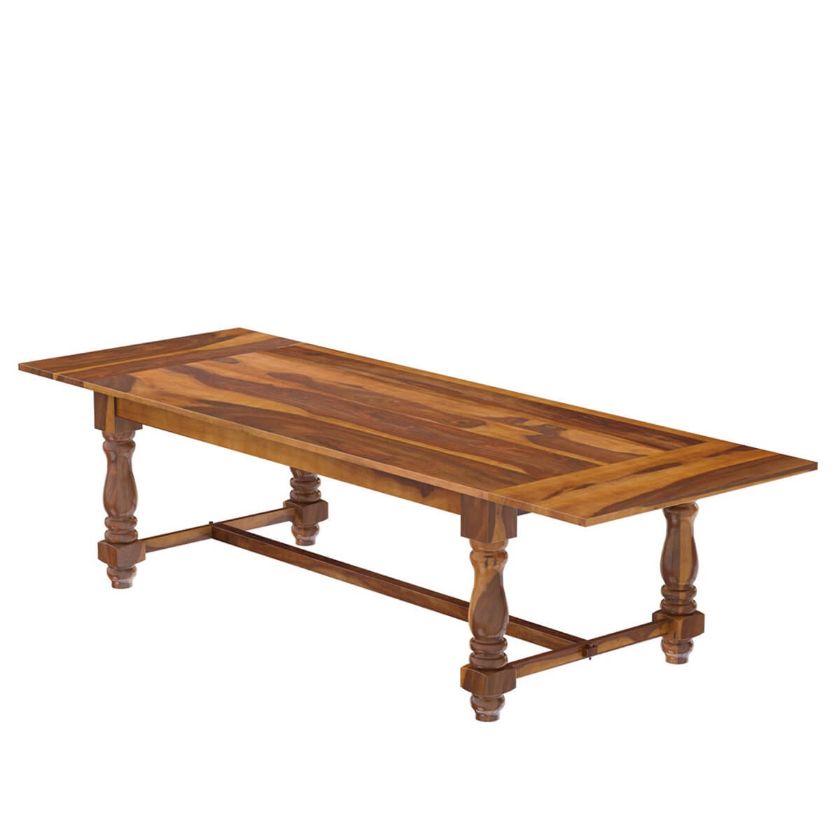 Picture of Oroville Farmhouse Solid Wood 120" Large Extendable Dining Table