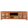 Picture of Rustic Reclaimed Wood Rainbow Shutter Doors TV Stand Media Console