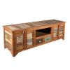Picture of Rustic Reclaimed Wood Rainbow Shutter Doors TV Stand Media Console