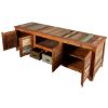 Picture of Rustic Reclaimed Wood Rainbow Shutter Doors TV Stand Media Console