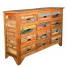Picture of Multicolored Rustic Reclaimed Wood 12 Drawer Horizontal Dresser