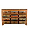 Picture of Multicolored Rustic Reclaimed Wood 12 Drawer Horizontal Dresser
