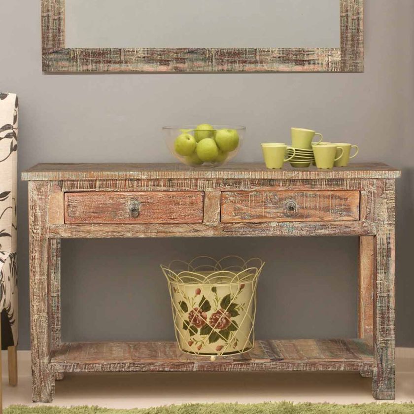 Picture of Rustic Reclaimed Wood Hall Console Table