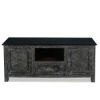 Picture of Ebony Sunburst Reclaimed Wood 1 Drawer TV Stand Media Console Cabinet