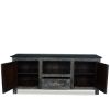 Picture of Ebony Sunburst Reclaimed Wood 1 Drawer TV Stand Media Console Cabinet