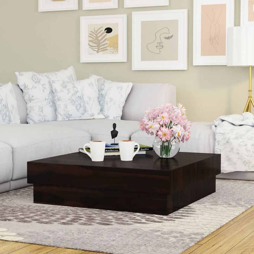 Picture of Solid Wood Square Contemporary Platform Unique Coffee Table