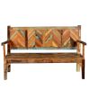 Picture of Hanover Rustic Reclaimed Wood Parquet High Back Porch Wooden Bench