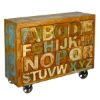 Picture of Plano Hand Carved ABC Reclaimed Wood 8 Drawer Industrial Dresser