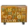 Picture of Plano Hand Carved ABC Reclaimed Wood 8 Drawer Industrial Dresser