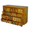 Picture of Plano Hand Carved ABC Reclaimed Wood 8 Drawer Industrial Dresser