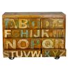 Picture of Plano Hand Carved ABC Reclaimed Wood 8 Drawer Industrial Dresser