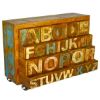 Picture of Plano Hand Carved ABC Reclaimed Wood 8 Drawer Industrial Dresser