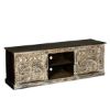 Picture of Midnight Snow Reclaimed Rustic Wood TV Stand with Storage (70")