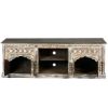 Picture of Midnight Snow Reclaimed Rustic Wood TV Stand with Storage (70")