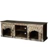 Picture of Midnight Snow Reclaimed Rustic Wood TV Stand with Storage (70")