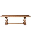 Picture of Chireno Rustic Solid Wood Trestle Pedestal Farmhouse Dining Table