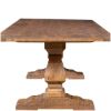 Picture of Chireno Rustic Solid Wood Trestle Pedestal Farmhouse Dining Table