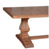 Picture of Chireno Rustic Solid Wood Trestle Pedestal Farmhouse Dining Table