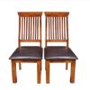 Picture of Ergonomic Solid Wood & Leather Dining Chair Set of 2
