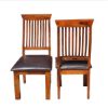 Picture of Ergonomic Solid Wood & Leather Dining Chair Set of 2