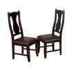 Picture of Vase-back Solid Wood Leather Ergo-dynamic Dining Chair