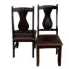 Picture of Vase-back Solid Wood Leather Ergo-dynamic Dining Chair