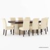 Picture of Sierra Rustic Solid Wood Dining Table with Parson Chairs Set
