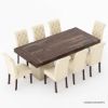 Picture of Sierra Rustic Solid Wood Dining Table with Parson Chairs Set