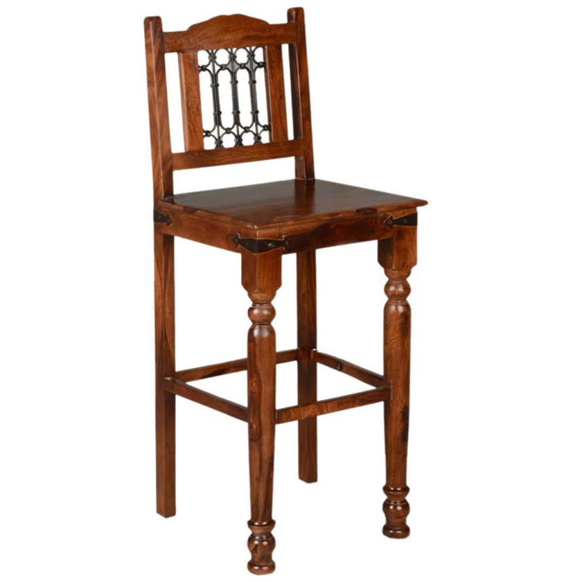 Picture of Philadelphia Solid Wood & Iron Tall Bar Chair