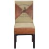 Picture of Stylish Contemporary Leather and Fabric Upholstered Parson Chair