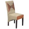 Picture of Stylish Contemporary Leather and Fabric Upholstered Parson Chair