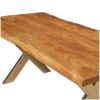 Picture of Industrial Cross Legs Solid Wood Live Edge Dining Table