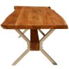 Picture of Hankin Rustic Solid Wood & Iron Live Edge Dining Table