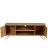 Picture of Industrial Mango Wood & Iron Office Cabinet Doors TV Media Island
