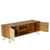 Picture of Industrial Mango Wood & Iron Office Cabinet Doors TV Media Island