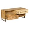 Picture of Modern Rustic Solid Wood 2 Drawer Entertainment Center TV Stand