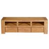 Picture of Mesa Contemporary Teak Wood 3 Drawer TV Media Stand
