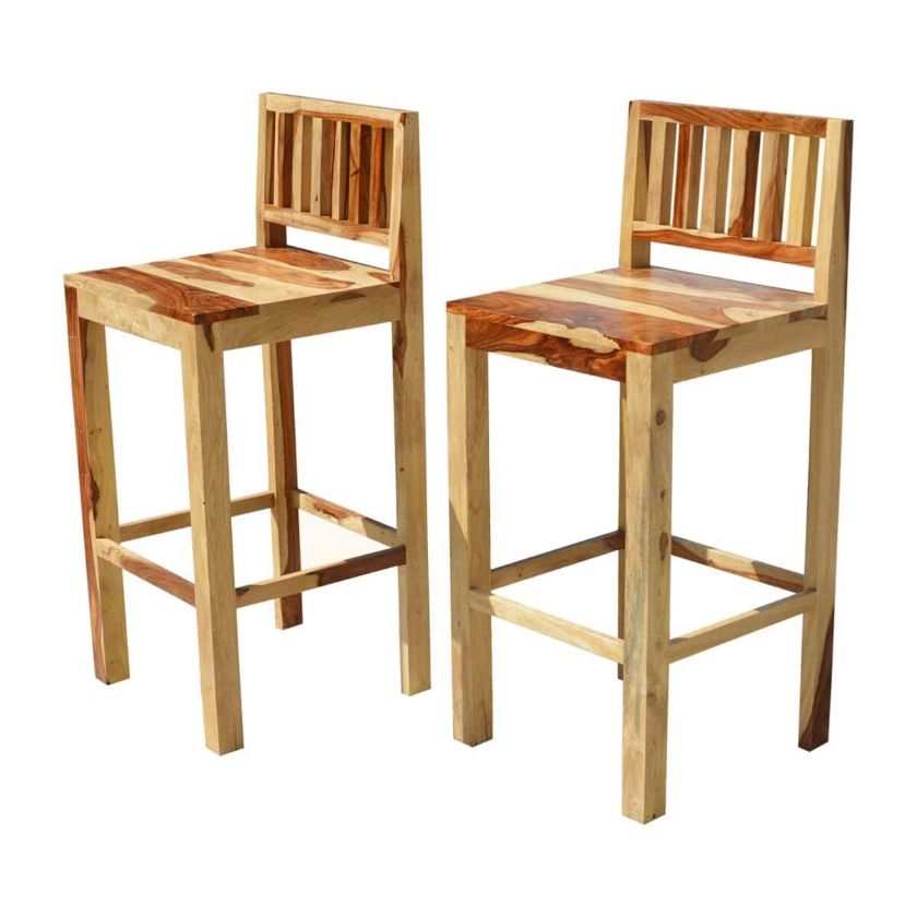 Picture of Dallas Ranch Solid Wood Low Back Tall Bar Stools Set