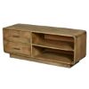 Picture of Hialeah Rounded Corner Rustic Mango Wood 2 Side Drawer TV Media Island