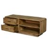 Picture of Hialeah Rounded Corner Rustic Mango Wood 2 Side Drawer TV Media Island