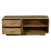 Picture of Hialeah Rounded Corner Rustic Mango Wood 2 Side Drawer TV Media Island