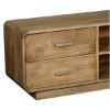 Picture of Hialeah Rounded Corner Rustic Mango Wood 2 Side Drawer TV Media Island