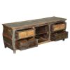 Picture of Late Colonial Reclaimed Wood Rustic Kettle Base TV Media Cabinet