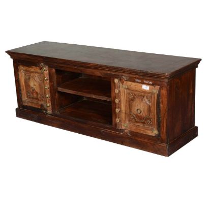 Picture of Dutch 17thC Fusion Reclaimed Wood Carved TV Console Media Cabinet