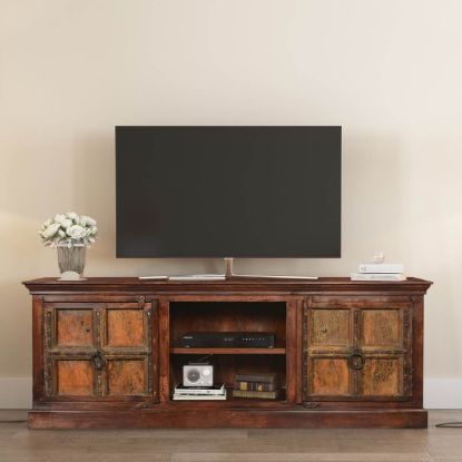 Picture of Sunset Gothic Mango & Reclaimed Wood TV Console Media Cabinet