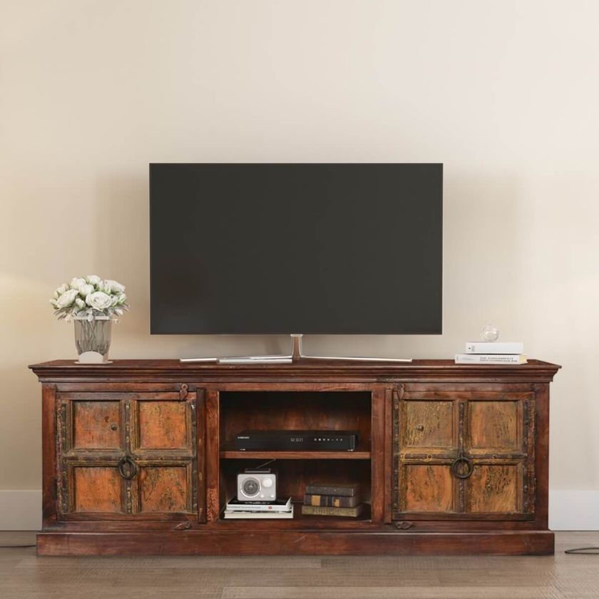 Picture of Sunset Gothic Mango & Reclaimed Wood TV Console Media Cabinet