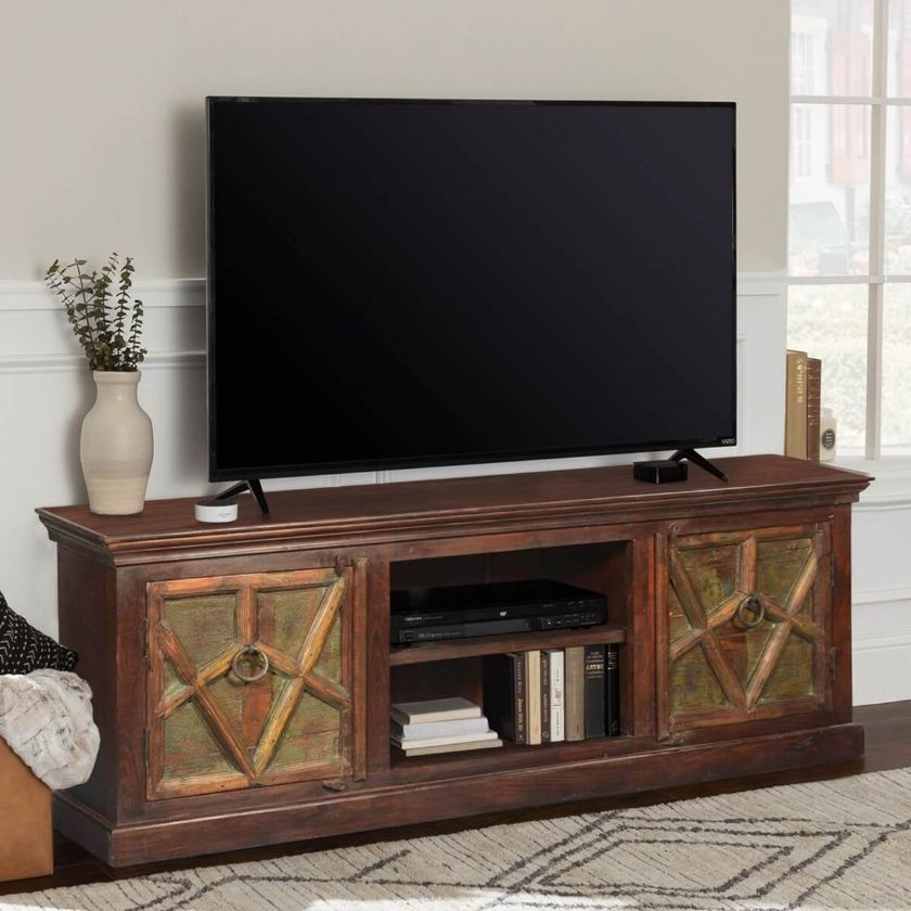 Picture of Arrowhead Mango & Reclaimed Wood Large TV Stand Media Console Cabinet