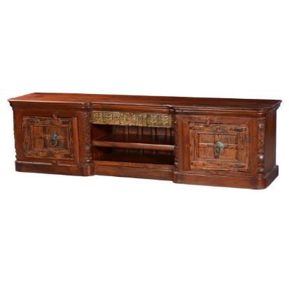 Picture of Fusion Gothic Mango & Reclaimed Wood TV Console Media Cabinet